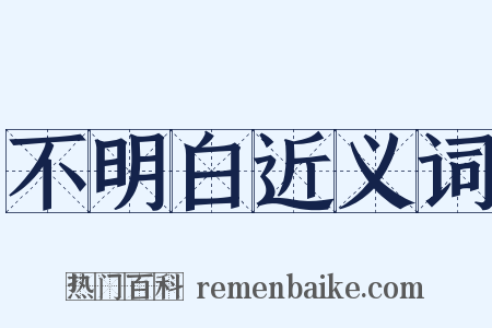 不明白近义词是什么意思的图片